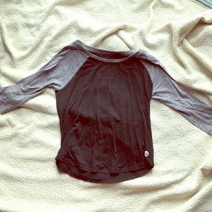 Black and grey baseball 3/4 length shirt